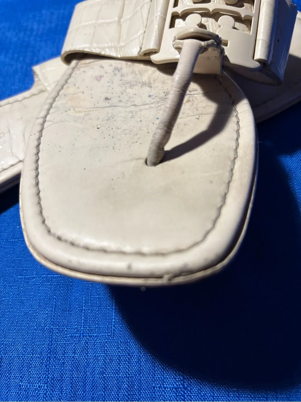 Tory Burch cream soft thong sandals